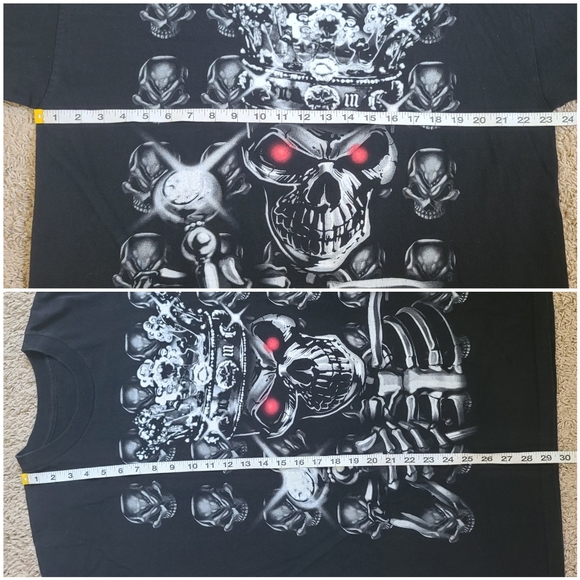 Halloween Skeleton King Mens sz M Black Shirt - Picture 3 of 3